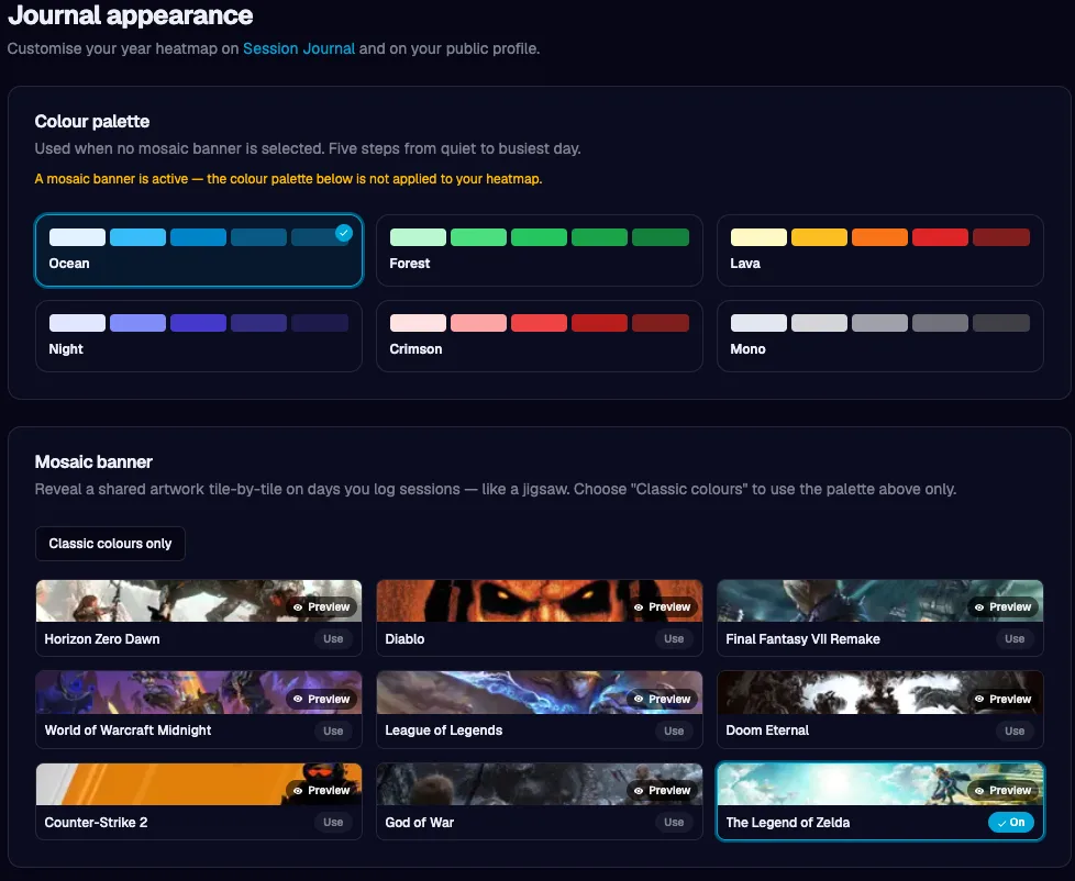 Mosaic controls